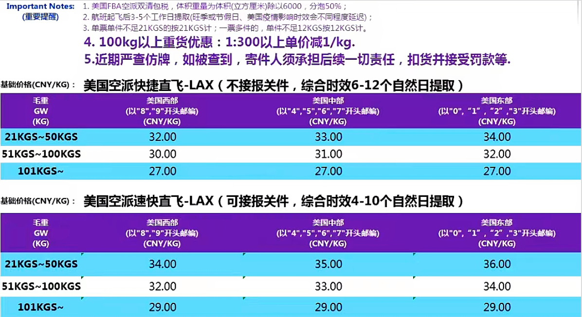 美國空派直飛LAX價(jià)格表